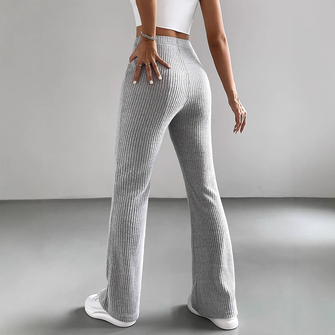 Damernas flared rib-leggings i mjuk stickad Mirla-Eva Jonsson