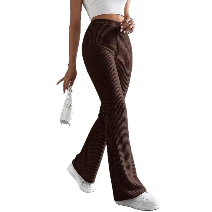 Damernas flared rib-leggings i mjuk stickad Mirla-Eva Jonsson