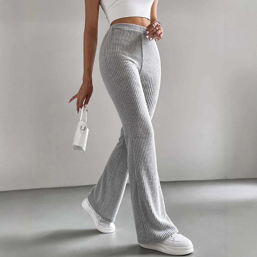 Damernas flared rib-leggings i mjuk stickad Mirla-Eva Jonsson