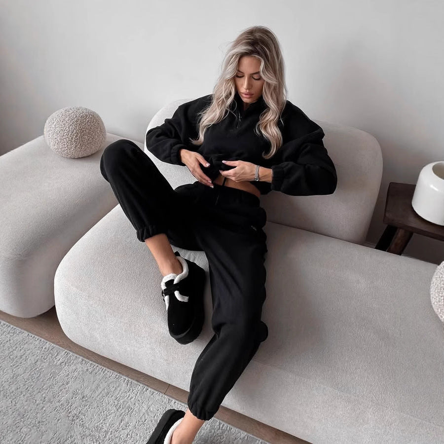 Damernas fleece fritidsdräkt med halv dragkedja Mirla-Eva Jonsson