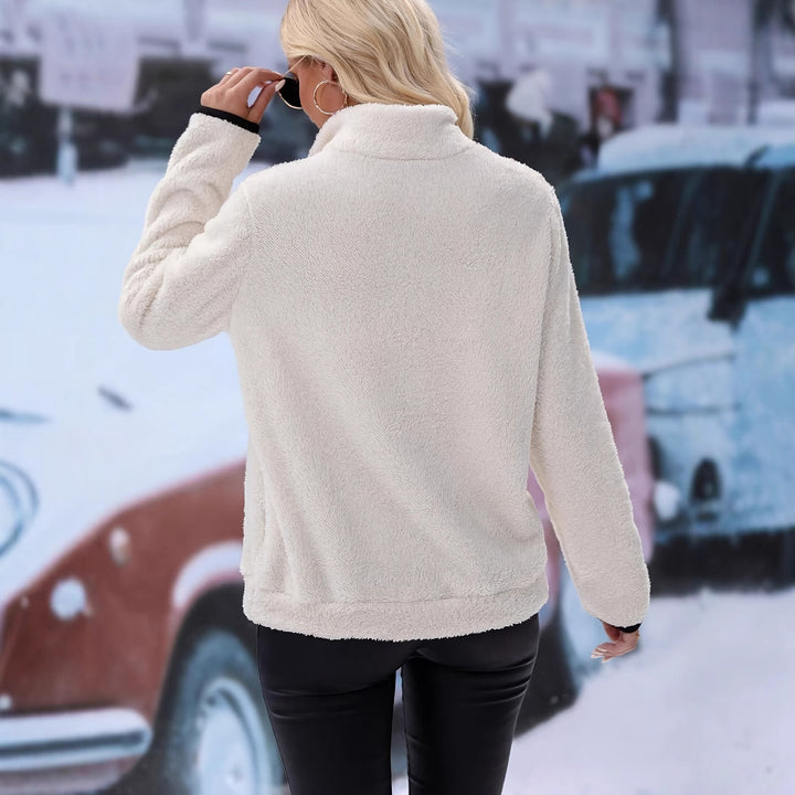 Damernas fleece-tröja med ståkrage och dragkedja Mirla-Eva Jonsson