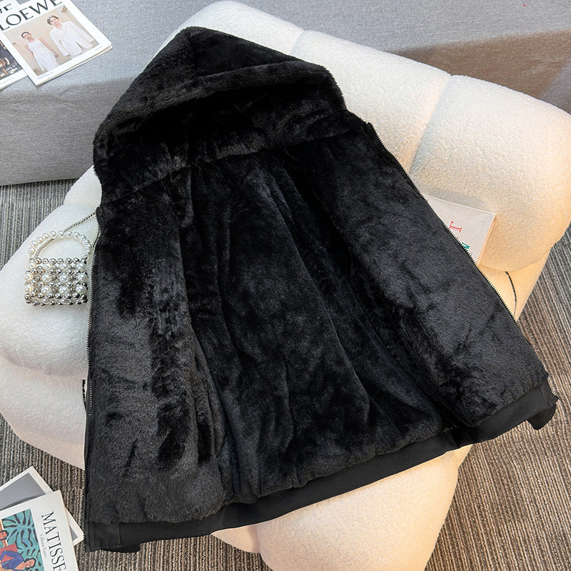 Damernas fleecefodrad hoodie med vändalternativ Mirla-Eva Jonsson