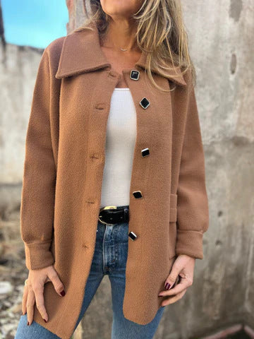 Damernas fleecejacka med modern krage Mirla-Eva Jonsson