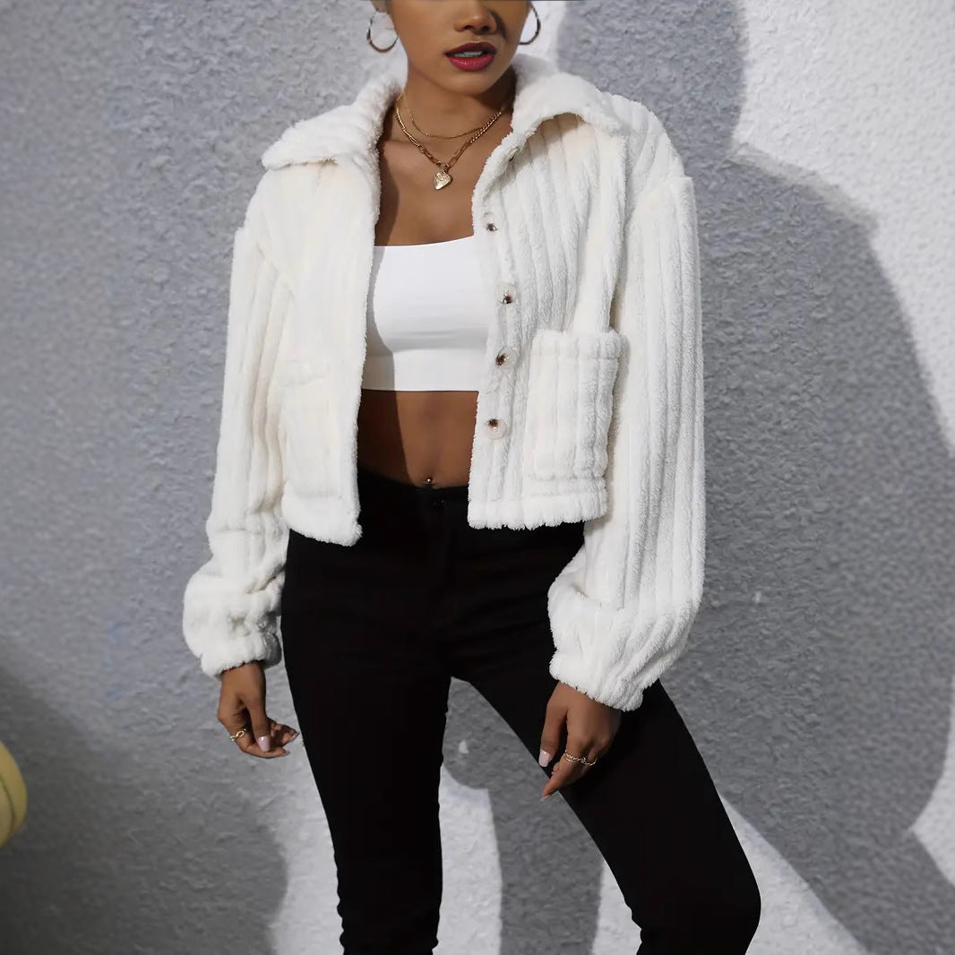 Damernas fluffiga overshirt i couture-stil med fickor Mirla-Eva Jonsson