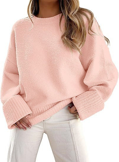 Damernas fluffiga oversized tröja med breda muddar Eva Jonsson-Eva Jonsson