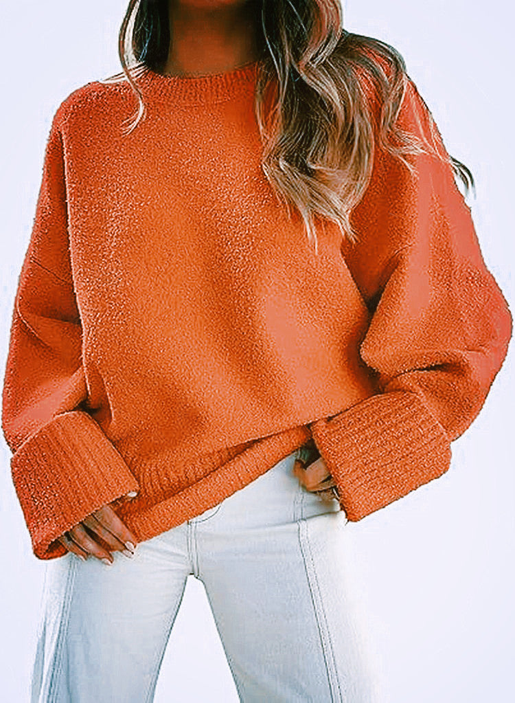 Damernas fluffiga oversized tröja med breda muddar Eva Jonsson-Eva Jonsson
