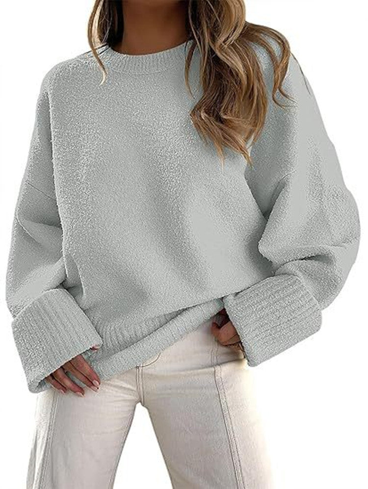 Damernas fluffiga oversized tröja med breda muddar Eva Jonsson-Eva Jonsson