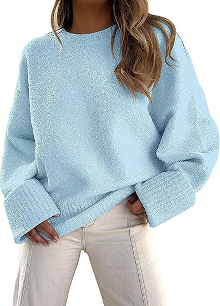 Damernas fluffiga oversized tröja med breda muddar Eva Jonsson-Eva Jonsson