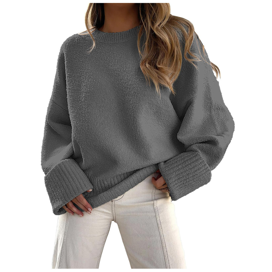 Damernas fluffiga oversized tröja med breda muddar Eva Jonsson-Eva Jonsson