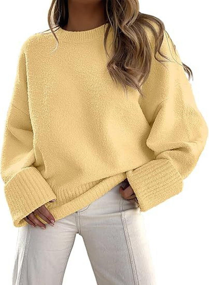 Damernas fluffiga oversized tröja med breda muddar Eva Jonsson-Eva Jonsson