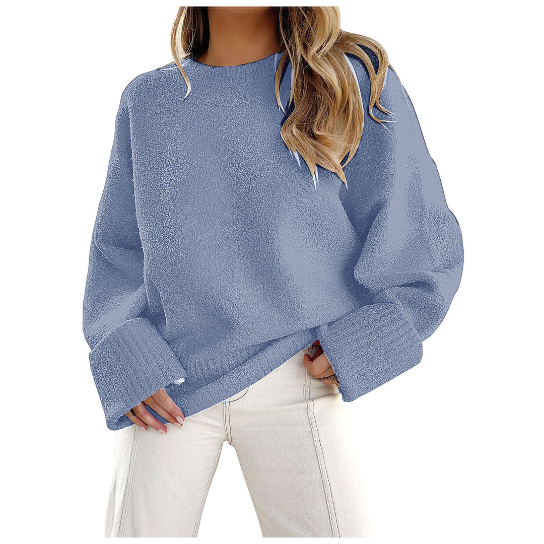 Damernas fluffiga oversized tröja med breda muddar Eva Jonsson-Eva Jonsson