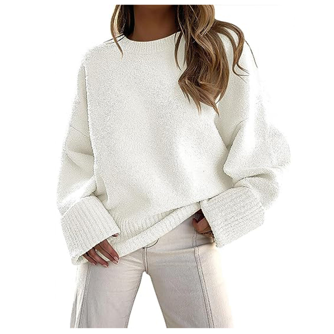 Damernas fluffiga oversized tröja med breda muddar Eva Jonsson-Eva Jonsson