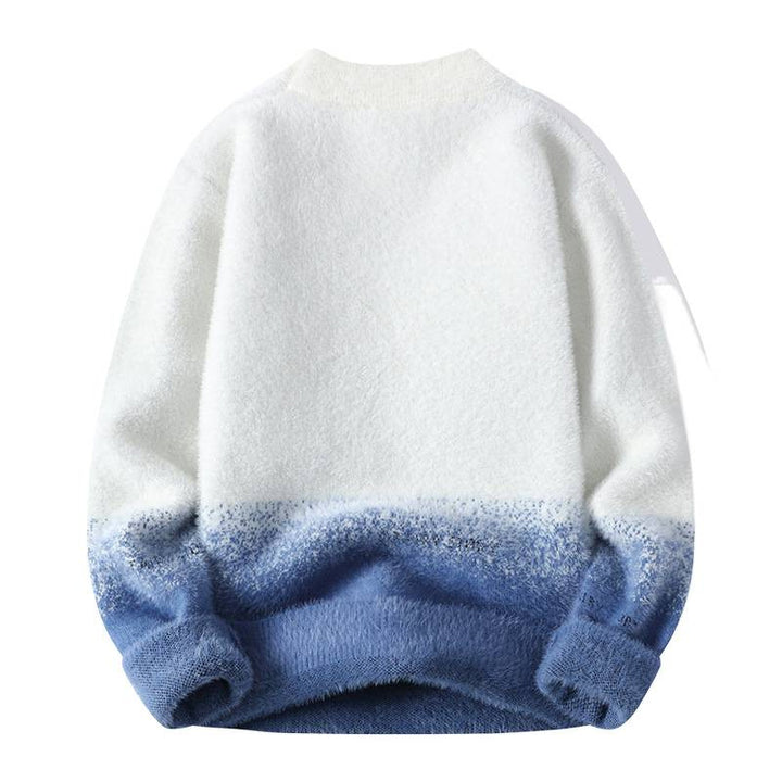 Damernas fluffiga vintertröja med kreativt motiv och hög krage Mirla-Eva Jonsson