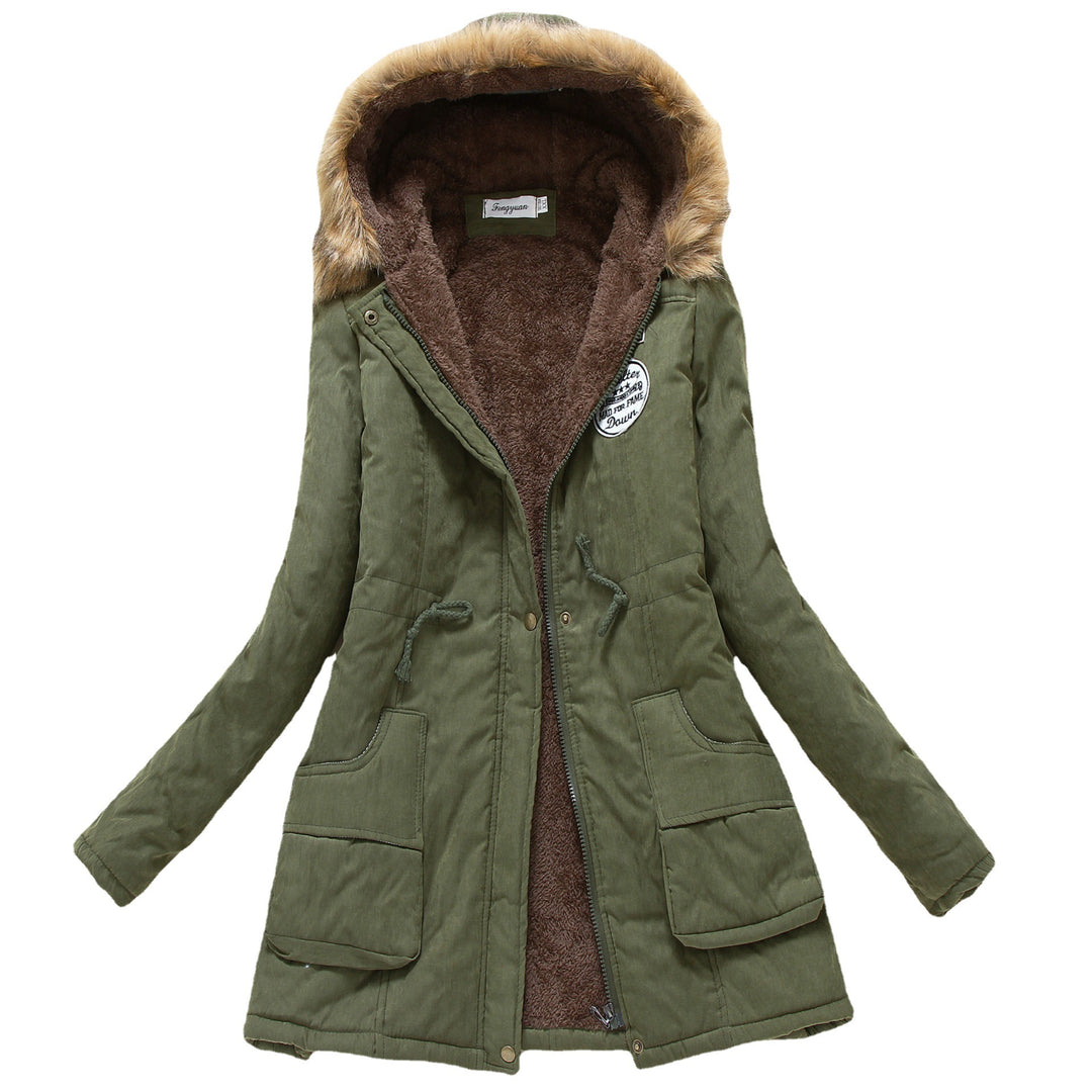 Damernas fodrad övergångsjacka med huva och teddyfoder Mirla-Eva Jonsson
