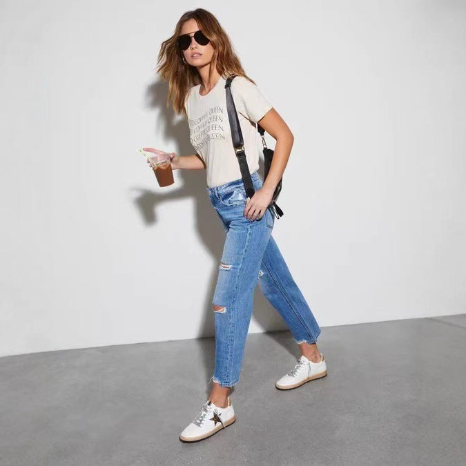 Damernas förstörda Mom-jeans Mirla-Eva Jonsson