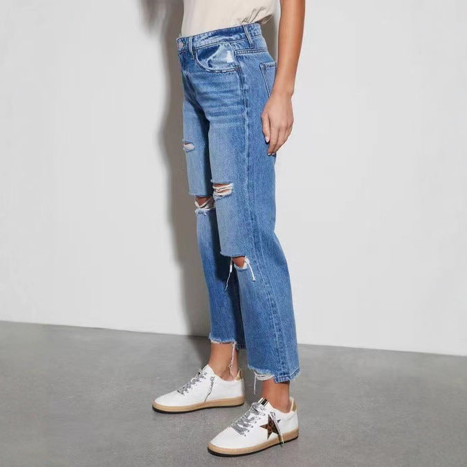 Damernas förstörda Mom-jeans Mirla-Eva Jonsson