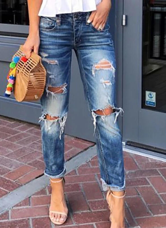 Damernas förstörda jeans i boyfriend-stil Mirla-Eva Jonsson