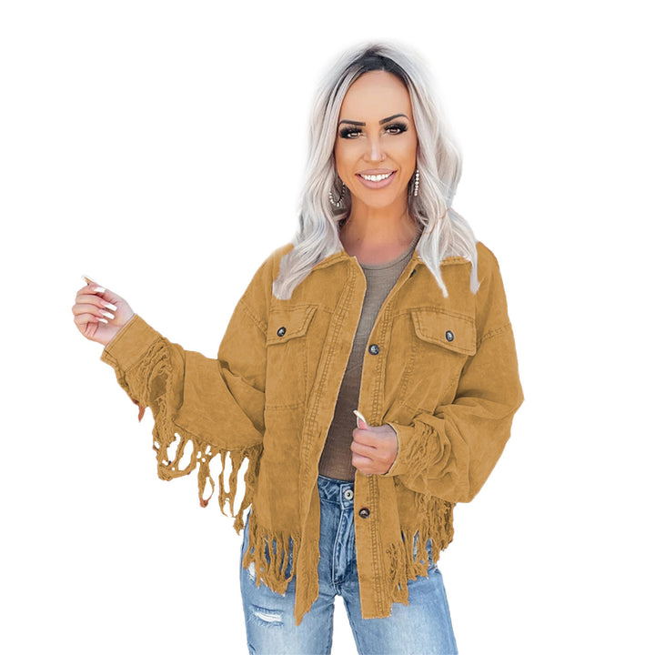 Damernas fransjacka gjord av denim i en avslappnad oversized passform-Eva Jonsson