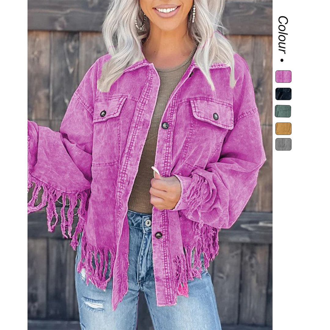 Damernas fransjacka gjord av denim i en avslappnad oversized passform-Eva Jonsson