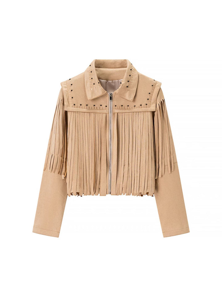 Damernas fransjacka med dekorativa nitar Mirla-Eva Jonsson