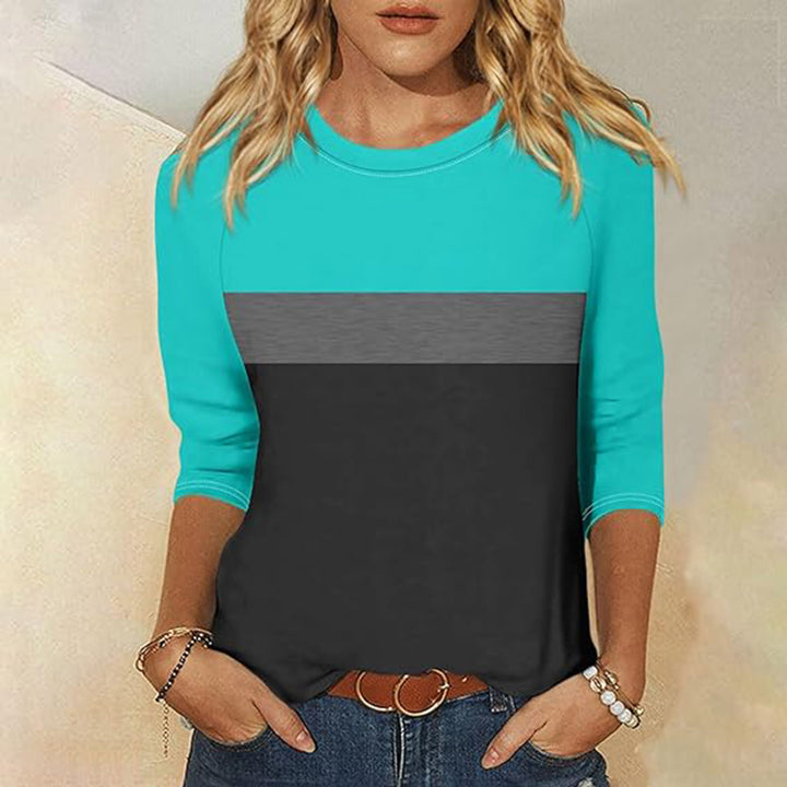 Damernas fritids-T-shirt med modernt färgblocksdesign Mirla-Eva Jonsson