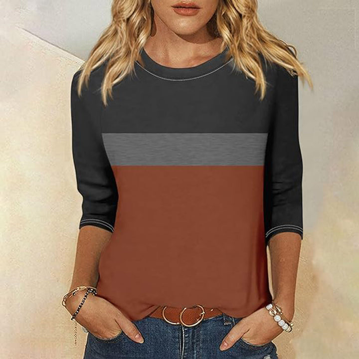 Damernas fritids-T-shirt med modernt färgblocksdesign Mirla-Eva Jonsson