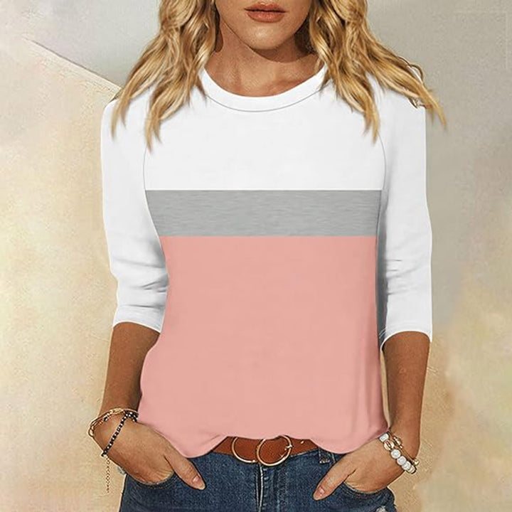 Damernas fritids-T-shirt med modernt färgblocksdesign Mirla-Eva Jonsson
