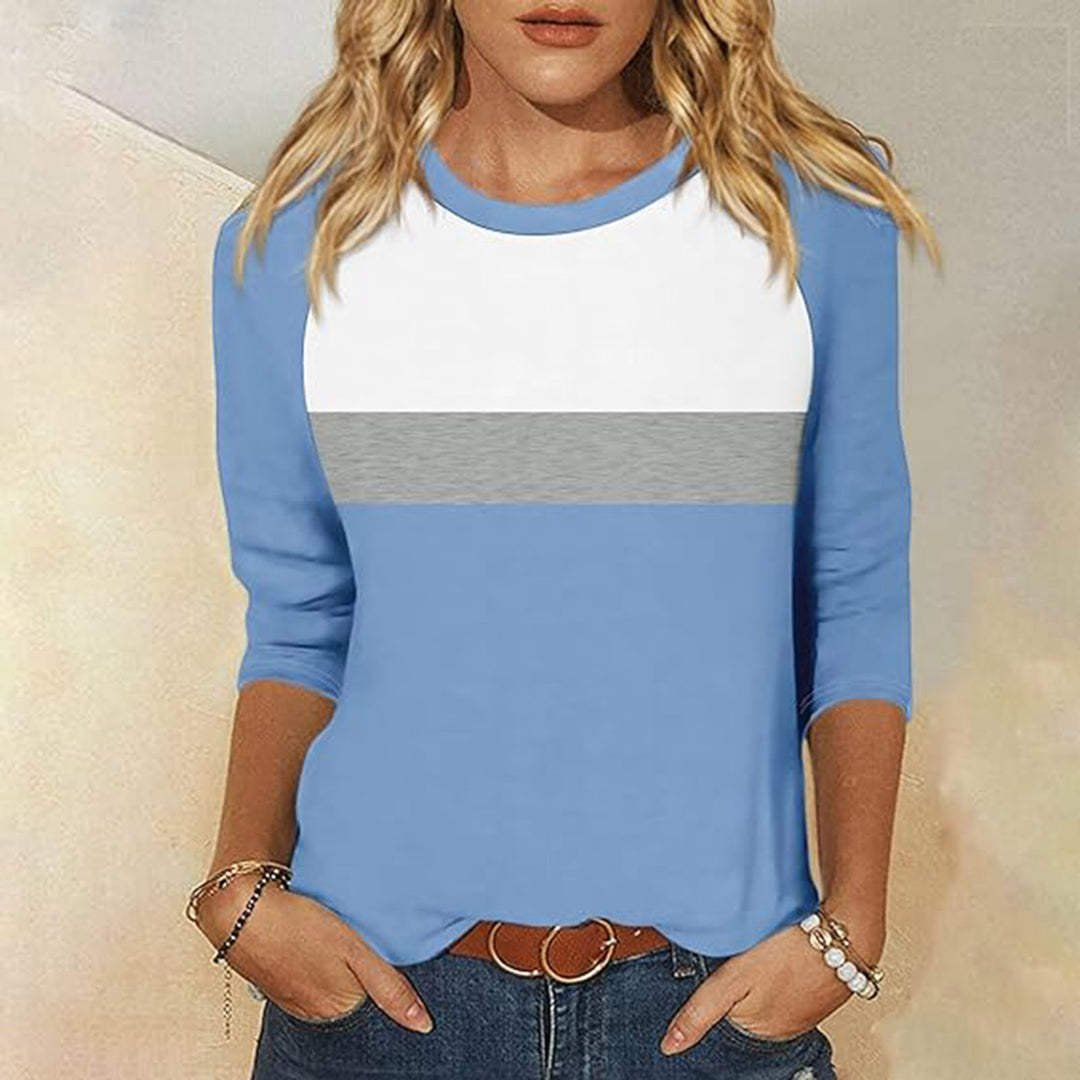 Damernas fritids-T-shirt med modernt färgblocksdesign Mirla-Eva Jonsson