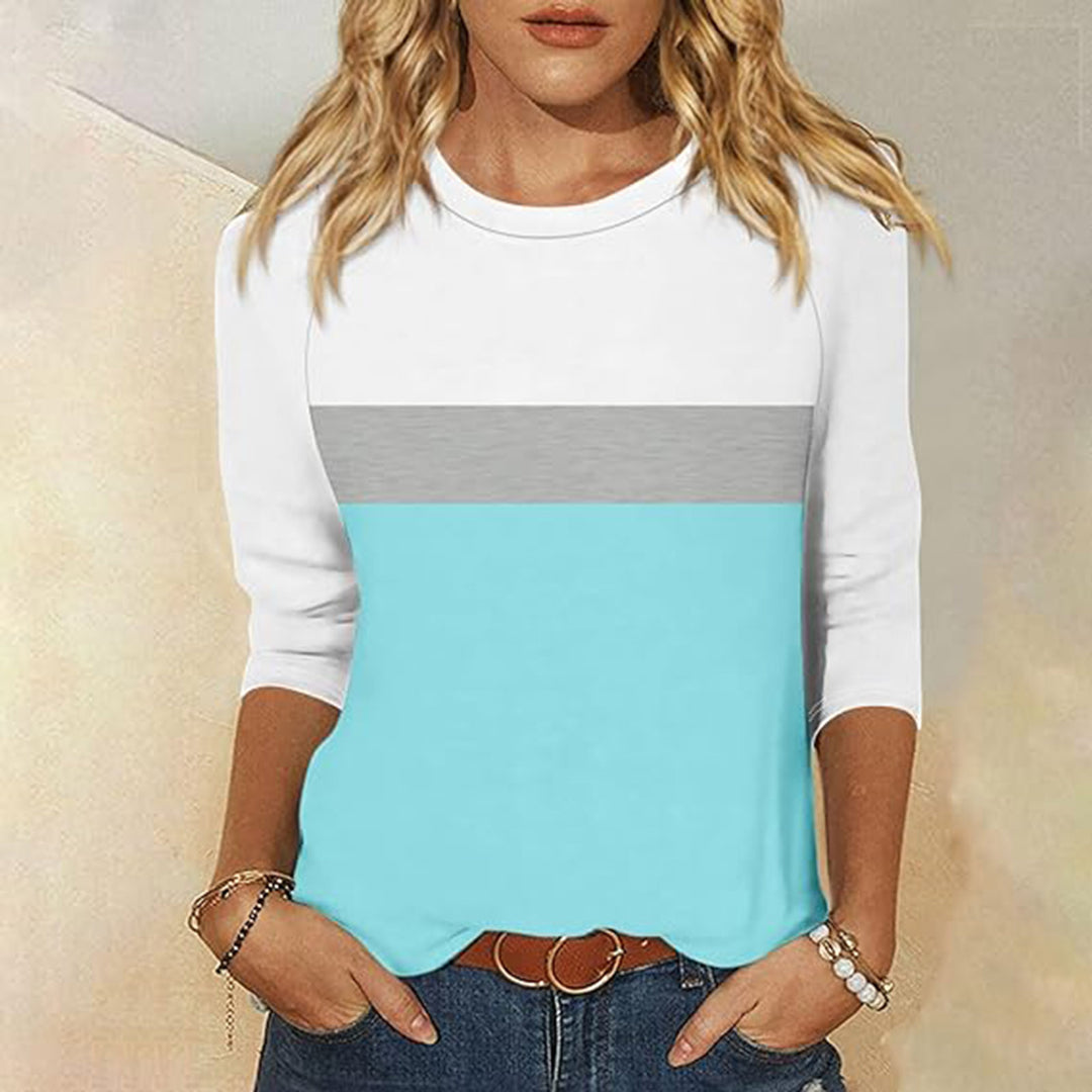Damernas fritids-T-shirt med modernt färgblocksdesign Mirla-Eva Jonsson