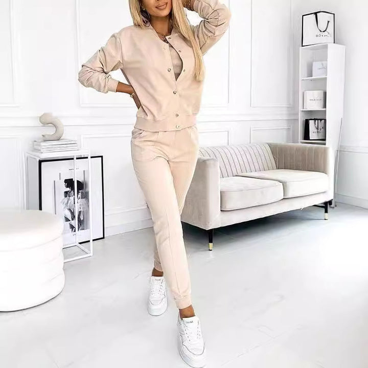 Damernas fritids-joggingdräkt med snygg design och elastisk midja Mirla-Eva Jonsson