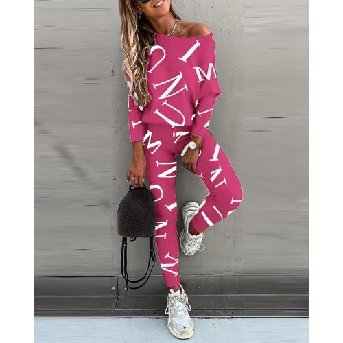 Damernas fritids-loungewear-set med kreativt tryck Mirla-Eva Jonsson