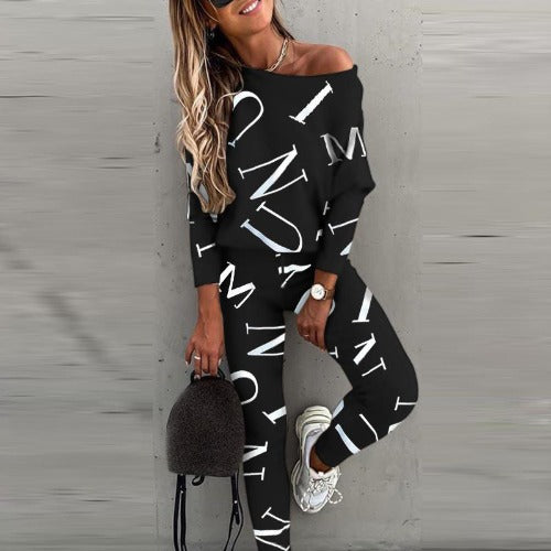Damernas fritids-loungewear-set med kreativt tryck Mirla-Eva Jonsson