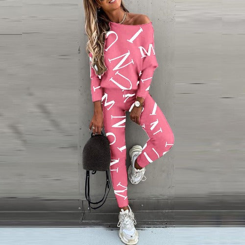 Damernas fritids-loungewear-set med kreativt tryck Mirla-Eva Jonsson