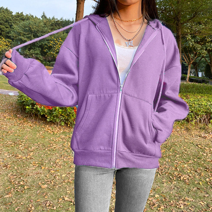 Damernas fritids oversized zip-up hoodie Eva Jonsson-Eva Jonsson