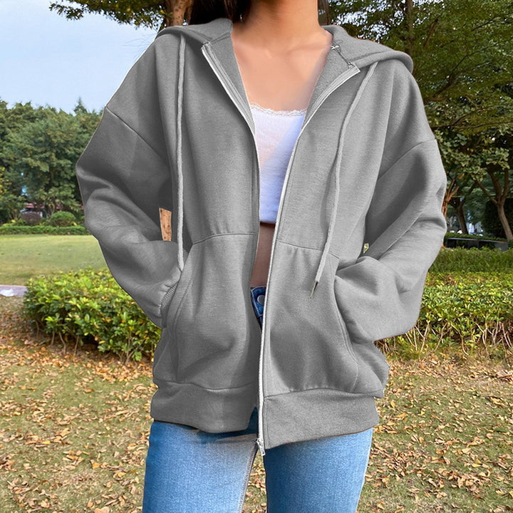 Damernas fritids oversized zip-up hoodie Eva Jonsson-Eva Jonsson
