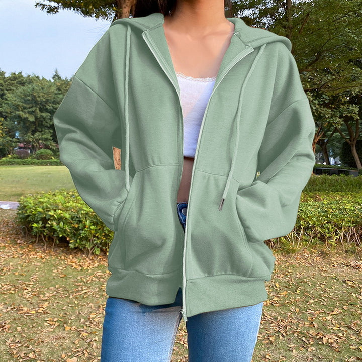 Damernas fritids oversized zip-up hoodie Eva Jonsson-Eva Jonsson