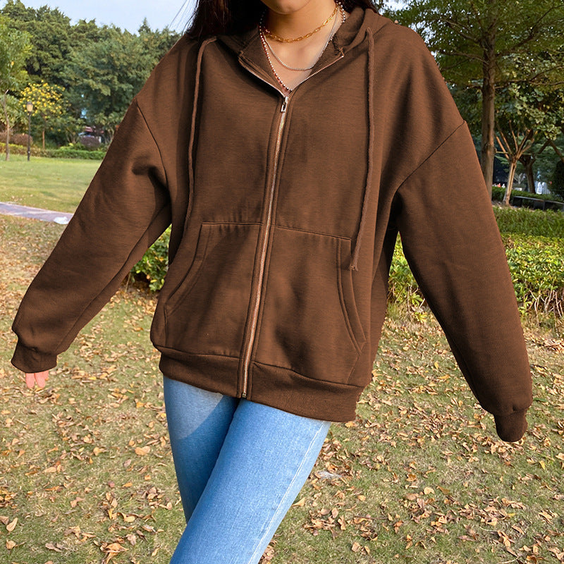 Damernas fritids oversized zip-up hoodie Eva Jonsson-Eva Jonsson
