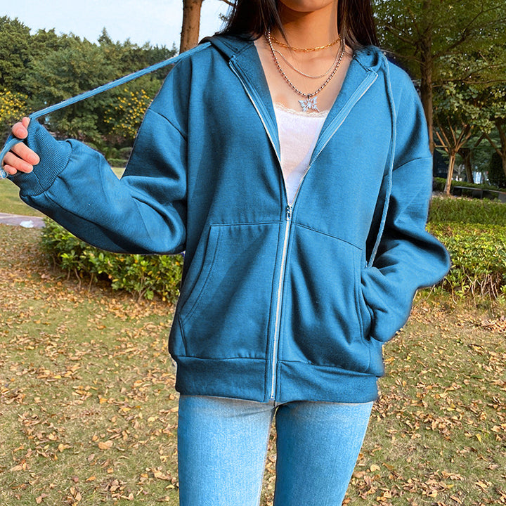 Damernas fritids oversized zip-up hoodie Eva Jonsson-Eva Jonsson