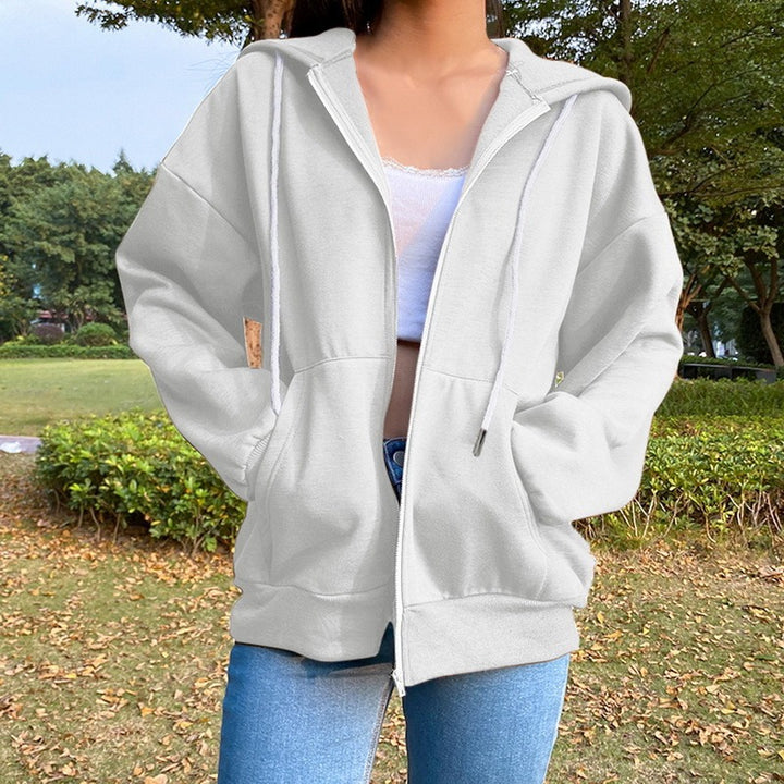 Damernas fritids oversized zip-up hoodie Eva Jonsson-Eva Jonsson