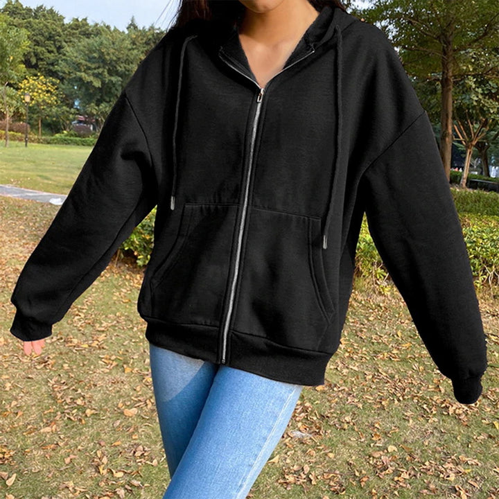 Damernas fritids oversized zip-up hoodie Eva Jonsson-Eva Jonsson