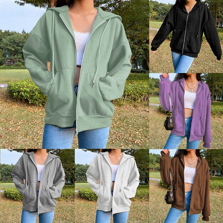 Damernas fritids oversized zip-up hoodie Eva Jonsson-Eva Jonsson