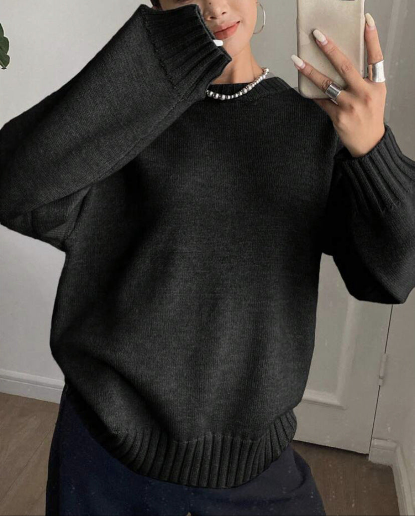 Damernas fritidströja med strukturerade ärmar och ribbad fåll Eva Jonsson-Eva Jonsson
