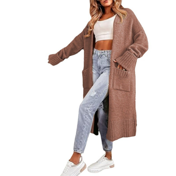Damernas grovstickad cardigan med djupa fickor och mjukt material Eva Jonsson-Eva Jonsson