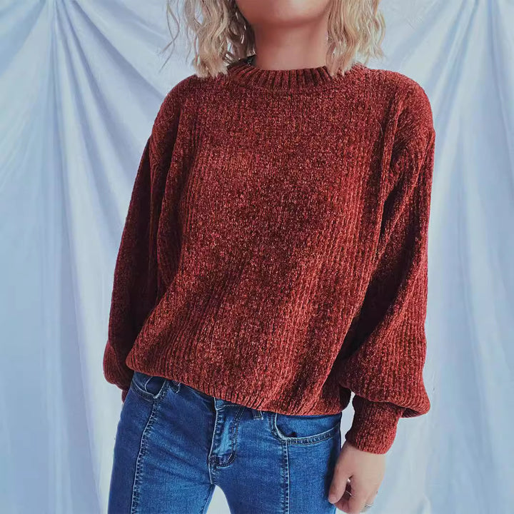Damernas grovstickad tröja med vid passform och strukturerad design Eva Jonsson-Eva Jonsson
