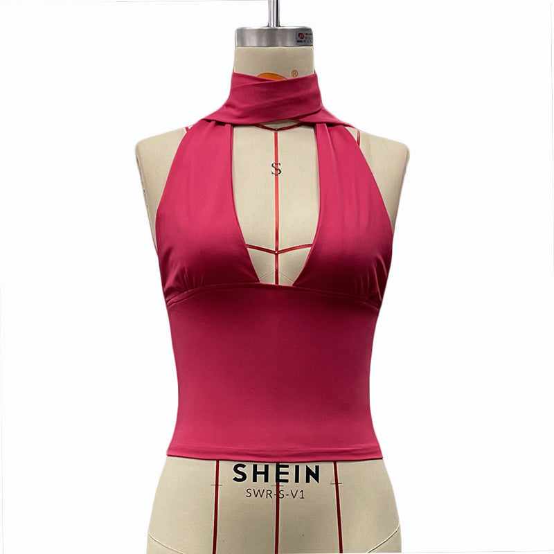 Damernas halterneck-top med lekfull design Mirla-Eva Jonsson