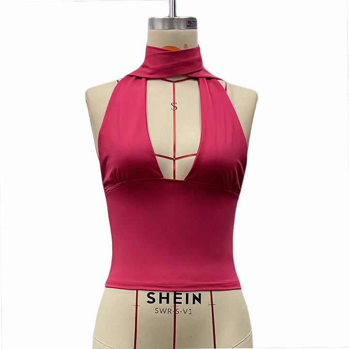 Damernas halterneck-top med lekfull design Mirla-Eva Jonsson