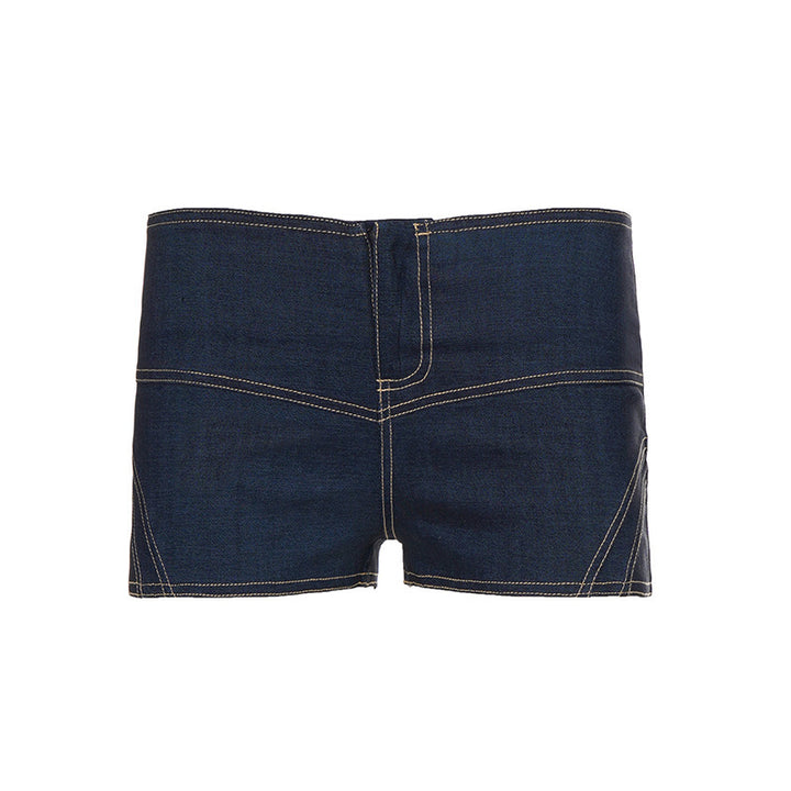 Damernas hög midja denim shorts med stilren design Mirla-Eva Jonsson
