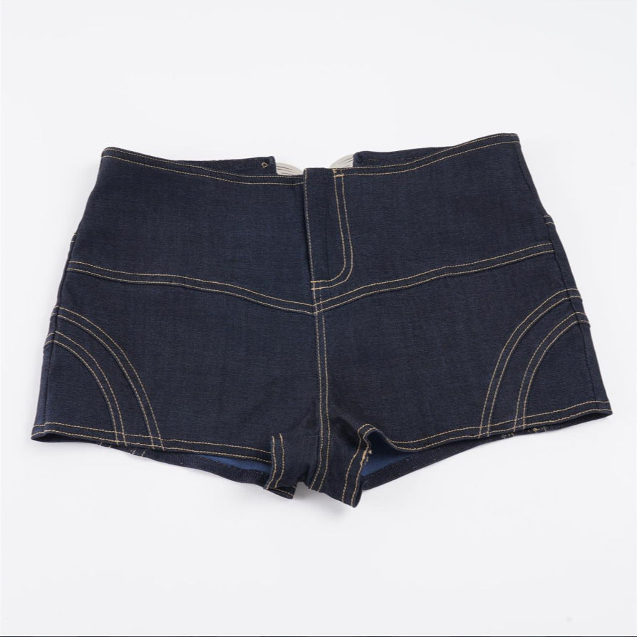 Damernas hög midja denim shorts med stilren design Mirla-Eva Jonsson