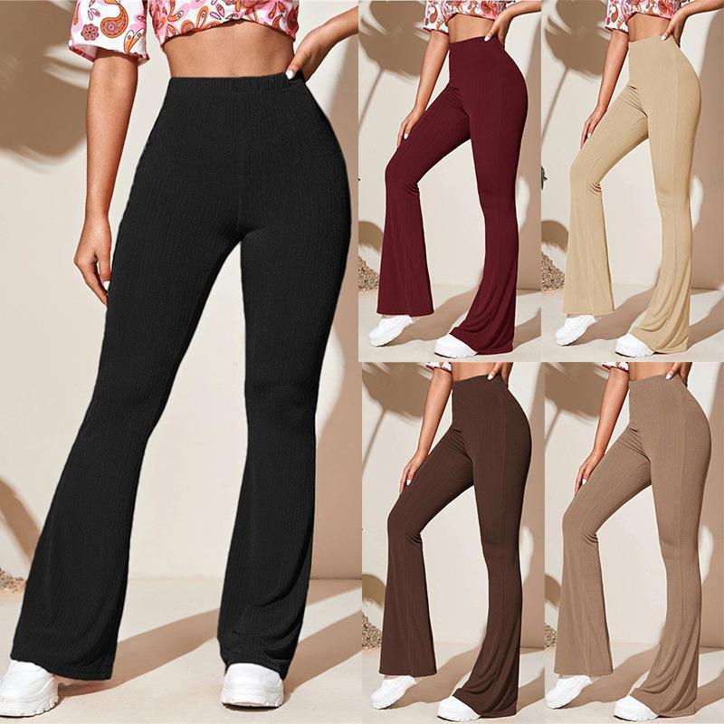 Damernas hög midja flare leggings av ribbstickad Eva Jonsson-Eva Jonsson