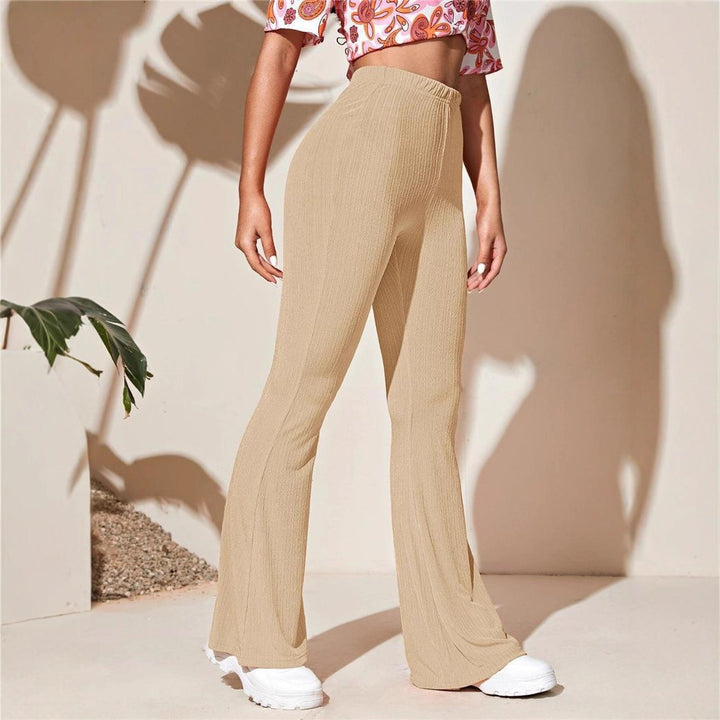 Damernas hög midja flare leggings av ribbstickad Eva Jonsson-Eva Jonsson